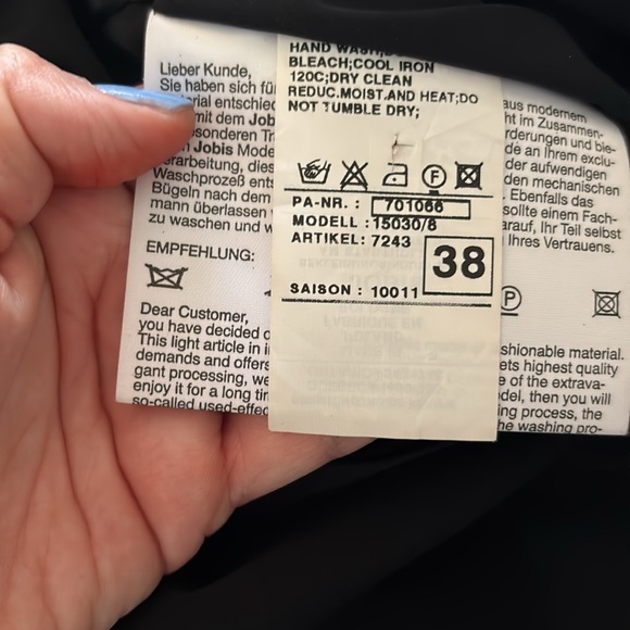 Jobis Black Winter Trench Coat Size 38 - Picture 4 of 4